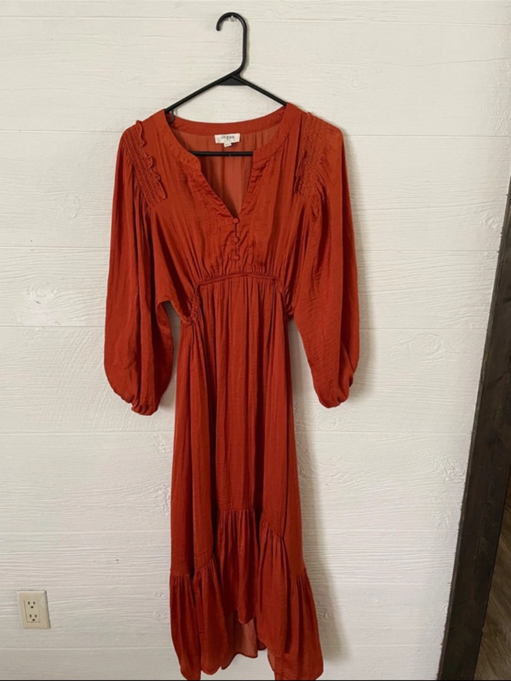 Umgee Rust Orange Boho Maxi Dress